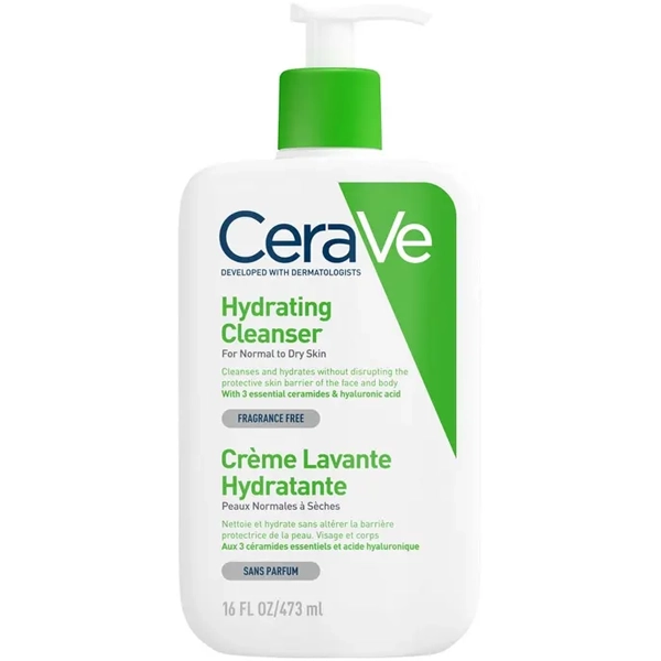 ژل شستشو آبرسان صورت سراوی پوست نرمال تا خشک 473 میل اصل | CeraVe Hydrating Cleanser For Normal to Dry Skin 473ml